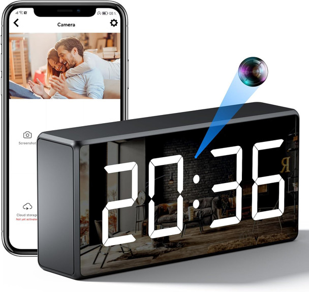 Klok sekuriteitskamera met sterker nagvisie draadlose WiFi Smart Nanny Cam Bewegingsopsporing 160 ° Wyehoek-visooglens IP-afstandsekuriteitskamera (2.4G en 5G)