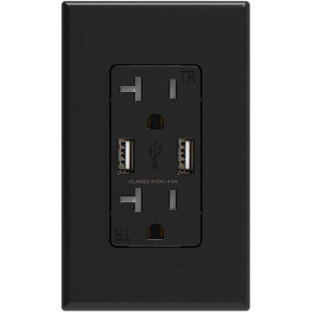 4K UHD AC Outlet Kamera WiFi Huis Sekuriteit Nanny Kamera (Swart)